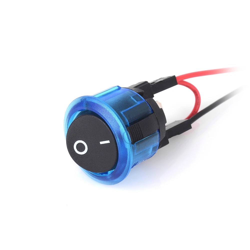Jtron 2 SPST DC14V 20A кулисный переключатель кнопочный переключатель для круглых рокеров синий светодиодный фонарь с кабелем для автомобиля, лодки, бытовой техники