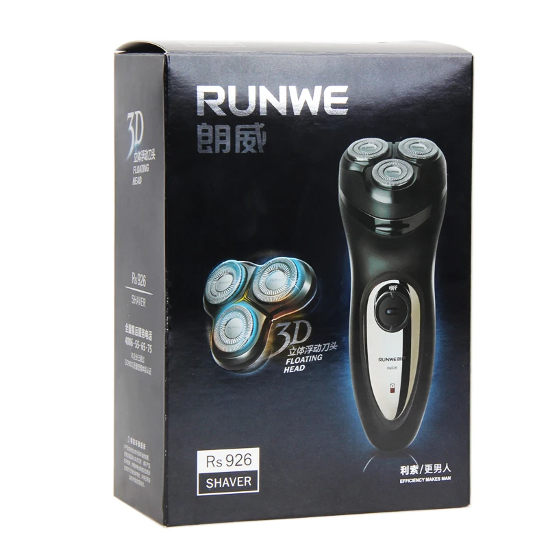 Runwe бритвы Для мужчин большой Мощность 3D плавающая головка Перезаряжаемые
