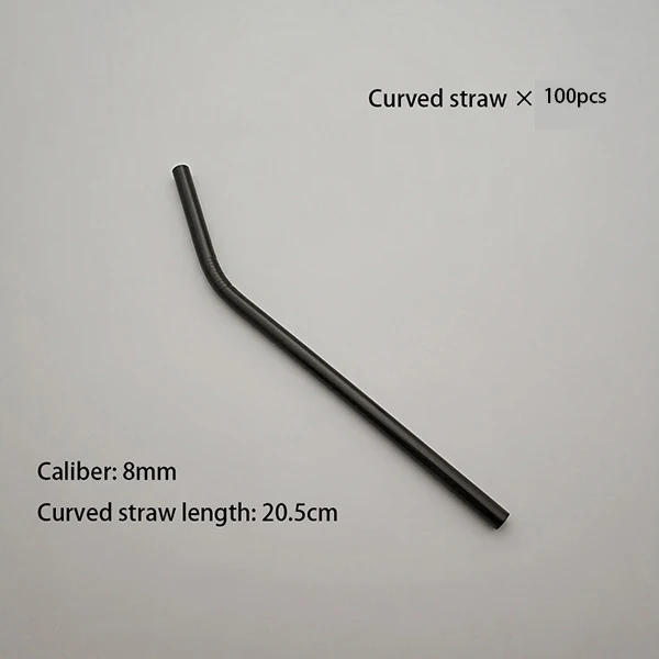 Black Curved Горячая 100 шт многоразовый металлический соломинка высокого качества 304 из нержавеющей стали Drinking0 тюбик для очищающего средства щетка пищевой сочный вечерние набор - Цвет: Black Curved