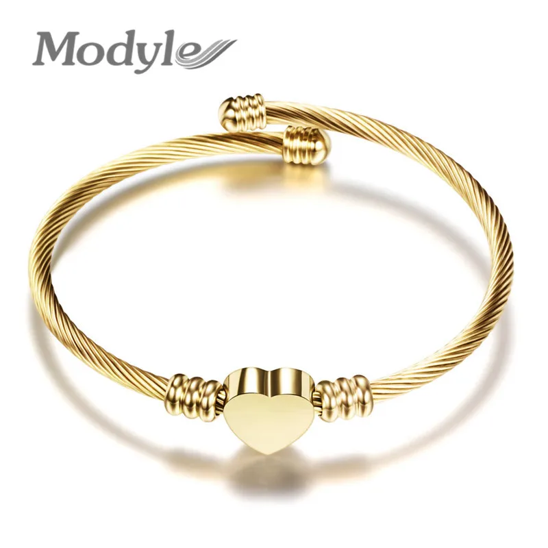 Modyle цвета: золотистый серебристый Цвет из нержавеющей стали браслет в виде