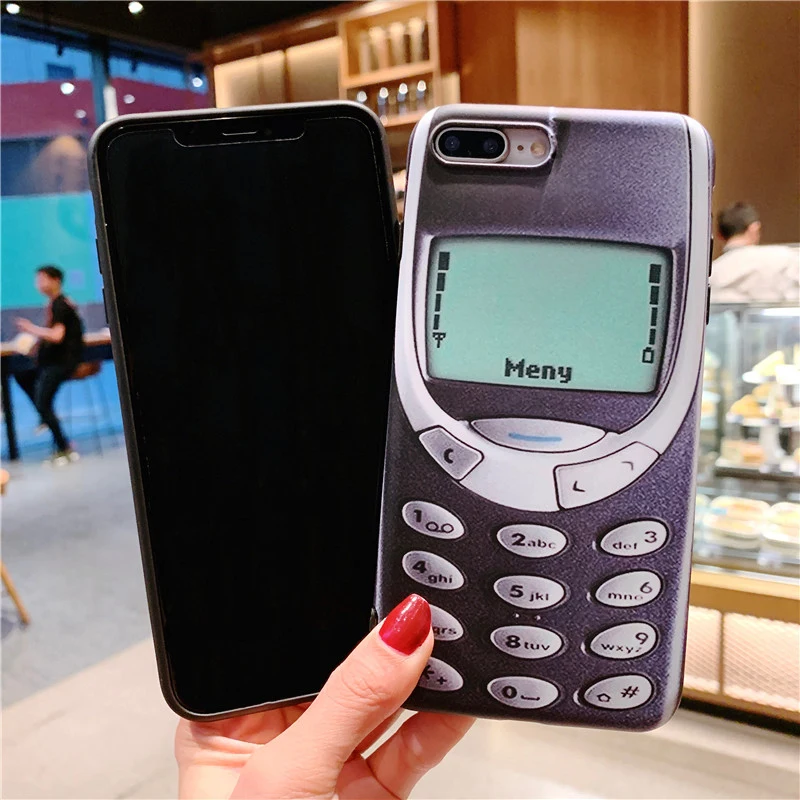 Забавный термополиуретановый чехол для телефона iPhone 6, 6s, 7, 8 Plus, Ретро стиль, Nokia, узорная мягкая задняя крышка для Apple iPhone X, XR, XS Max