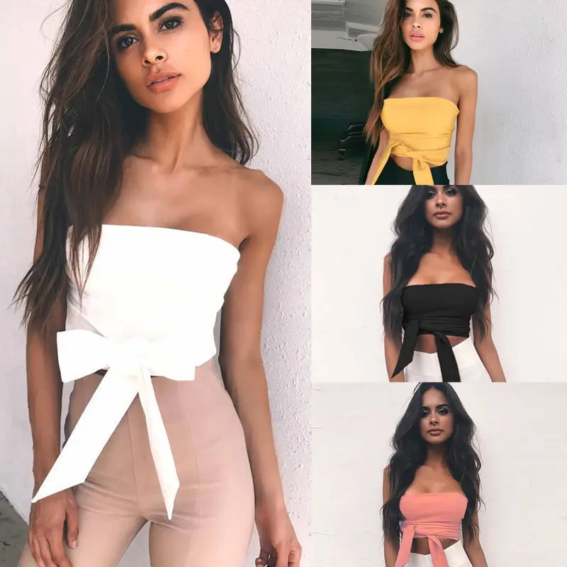 Кроп топ женский с открытыми плечами пикантная Повседневная однотонная