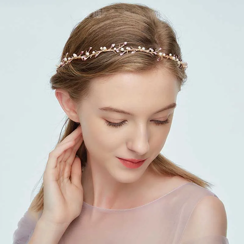 Европейские украшения для волос невесты Хрустальная Жемчужная Повязка на голову