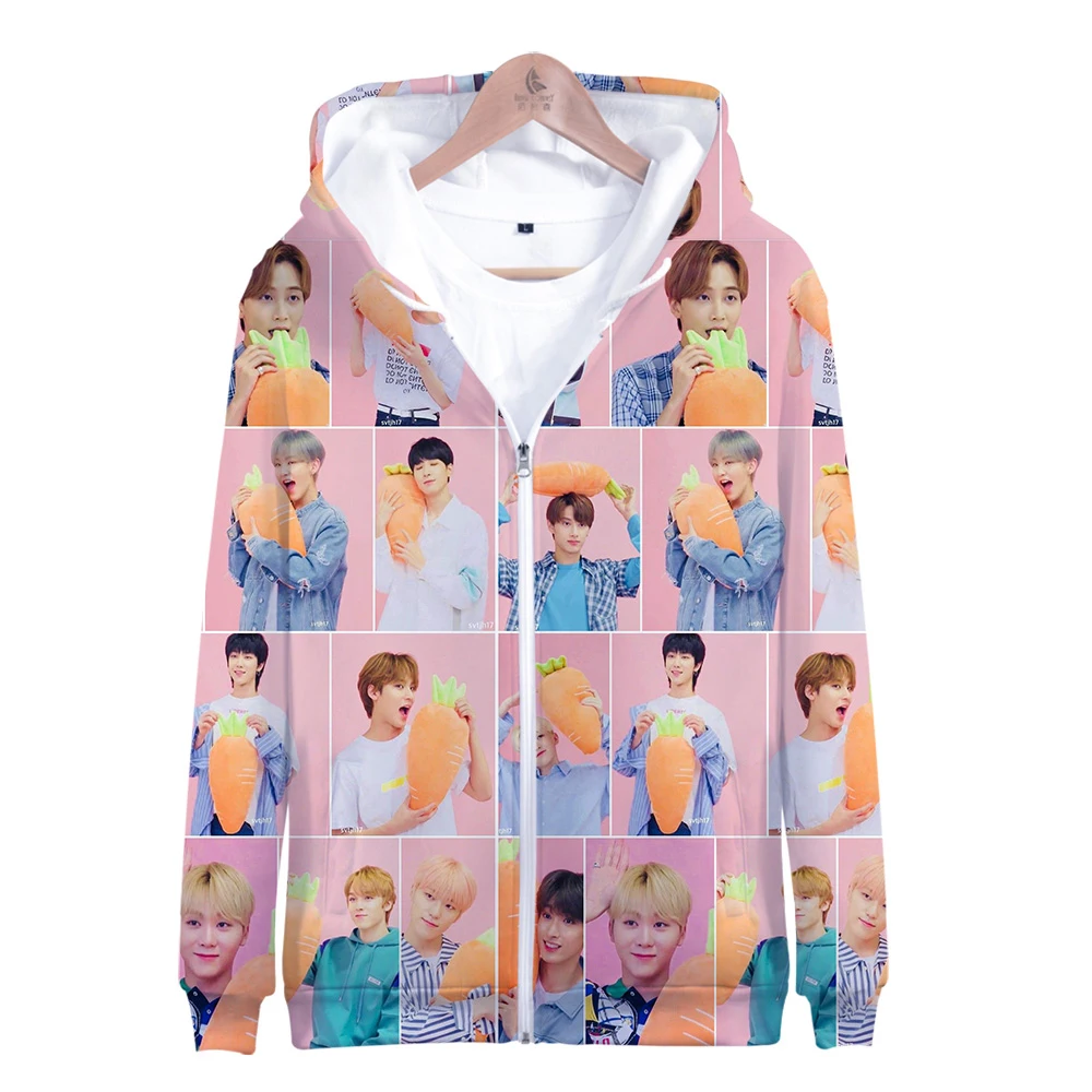 

2019 Seventeen 3D Printed Zipper Hoodies Women/Men Fashion Long Sleeve Hooded Sweatshirts Hot Sale Casual Wear