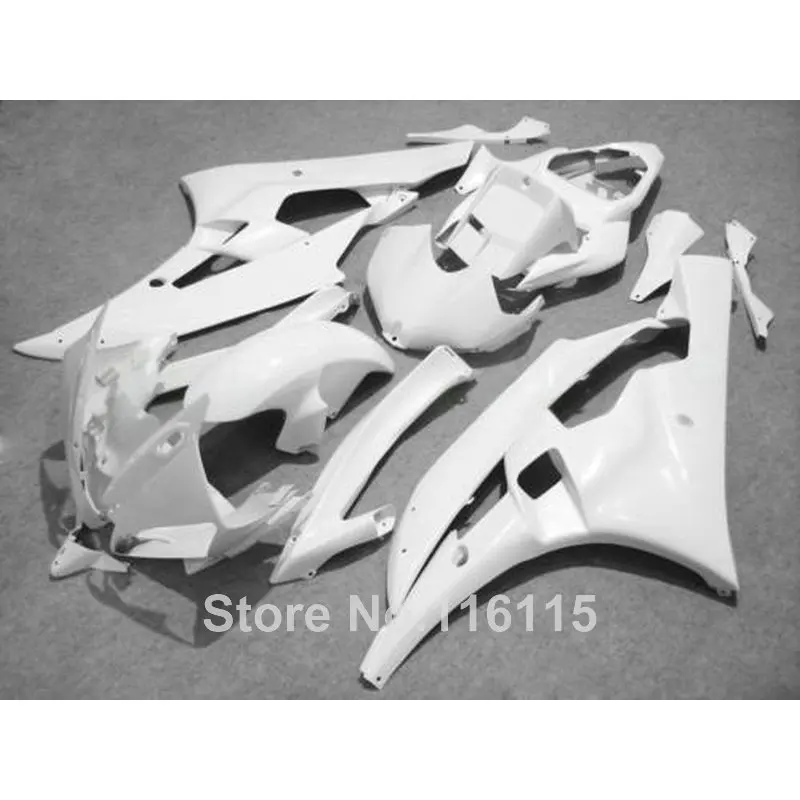 Тела комплекты подходят для YAMAHA YZF R6 2006 2007 Все Белый ABS Обтекатели 06 07 обтекатель