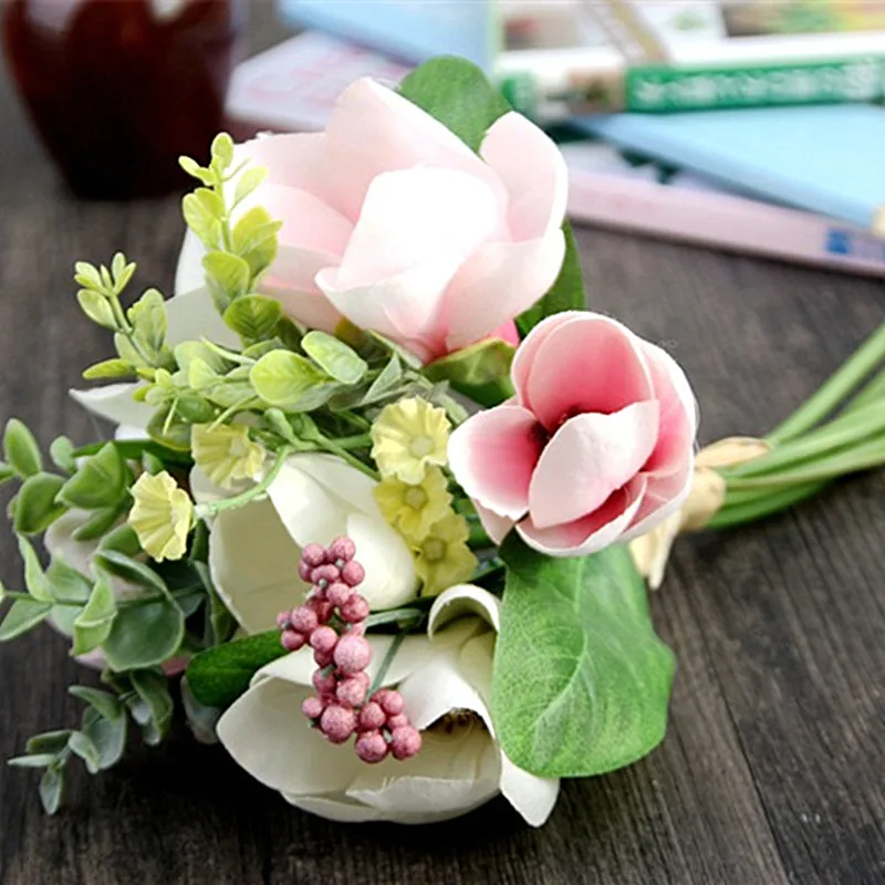 Шелковые цветы искусственная Магнолия Осенние яркие искусственные листья