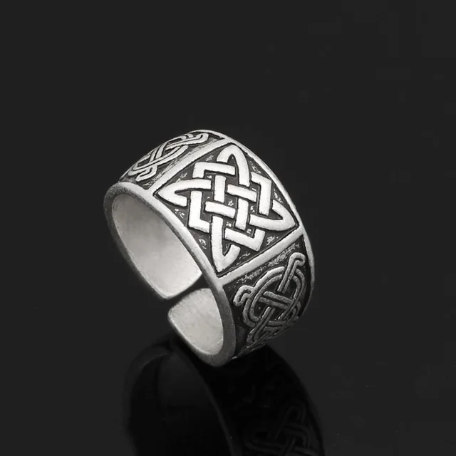 Белый Кольцо викингов для мужчин амулет Bague кольца для мужчин и женщин славянский Сварог талисман ЗВЕЗДА России регулируемые Открытые Кольца Anel ювелирные изделия подарок - Цвет основного камня: Белый