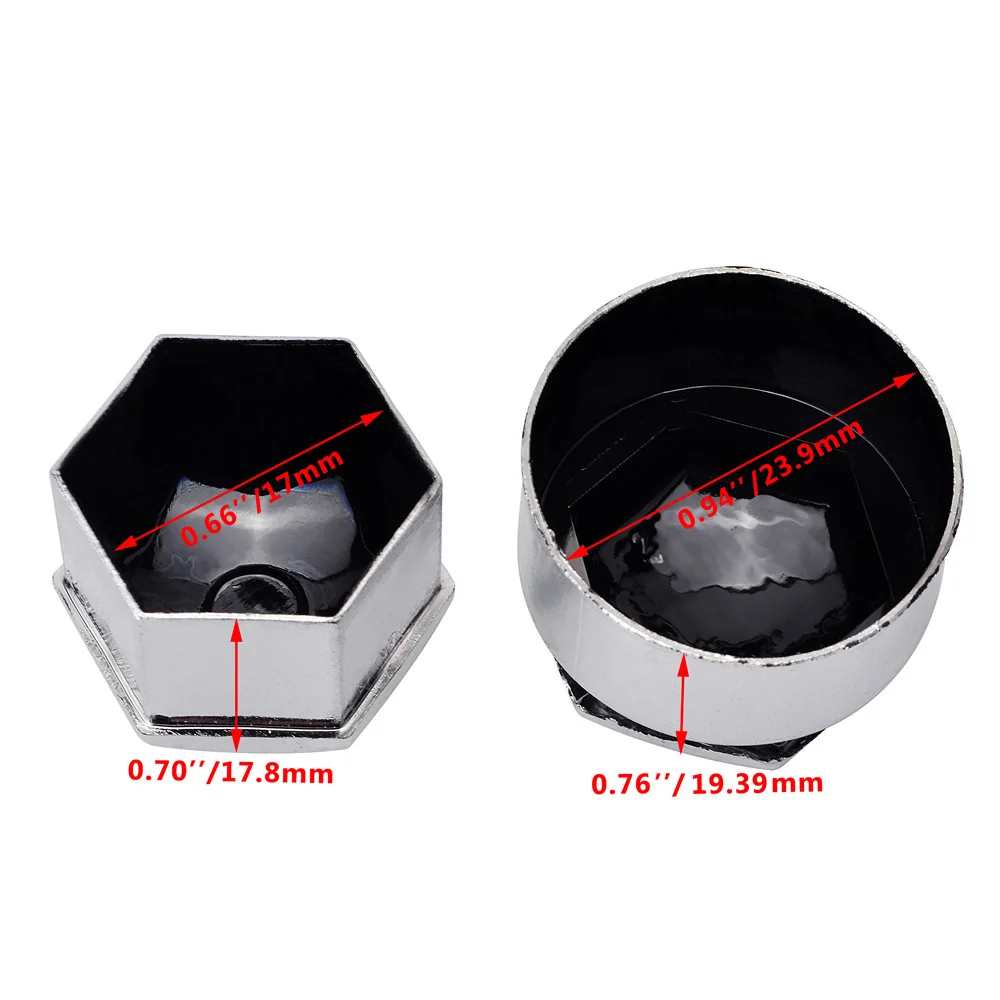 NS Modify Car Styling 20Pcs 17mm Truck Bike Tire Valve Stem Caps Wheel Nuts Covers Anti Theft Black/Silver/Gray