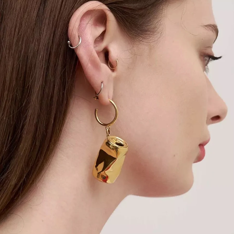 Роскошные современные односторонние серьги золотого цвета на молнии для женщин