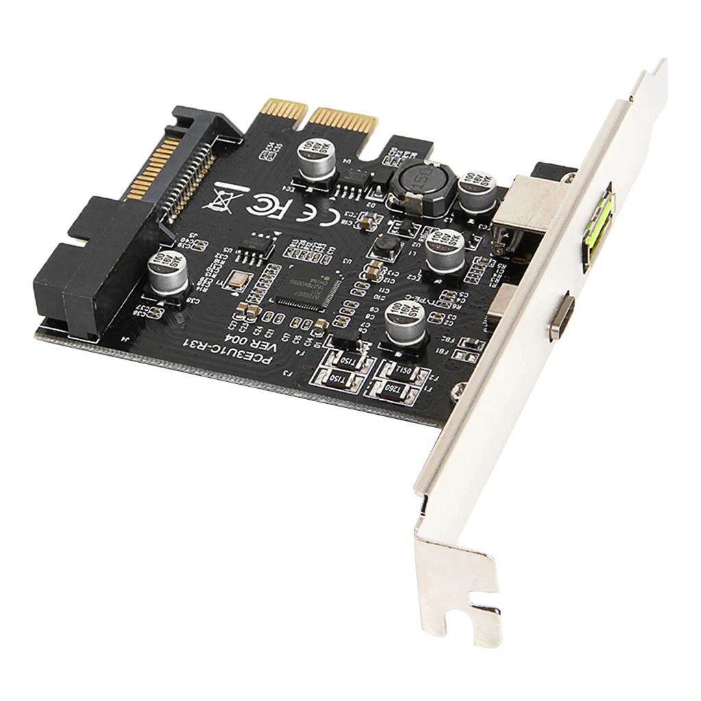 Плата расширения PCI e к USB3.1 Type C/PCIe USB 2.4A Быстрая зарядка + 19PIN E адаптеру c|Платы