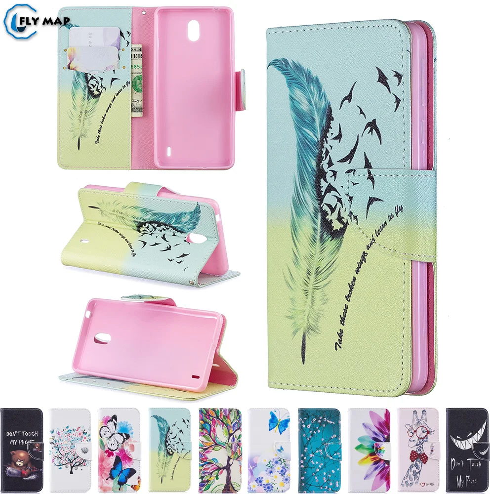 Флип кейс для Nokia 1 Plus 2019 чехол кошелек кожаный телефона Nokia1 + окрашенный с