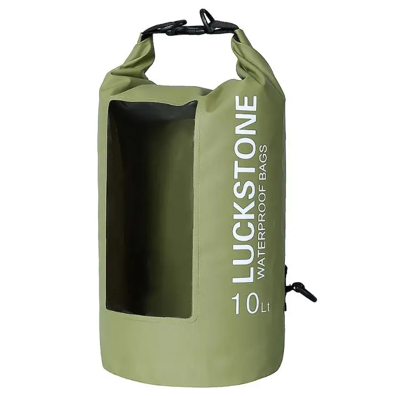 Красочные 5L/10L/20L водные виды спорта ПВХ Дрифт рюкзак прозрачное окно легкий Дайвинг плавающий сухой мешок Открытый водонепроницаемый