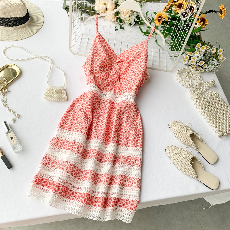 2019 новые модные женские платья Цветочные шифоновые сексуальные ажурные