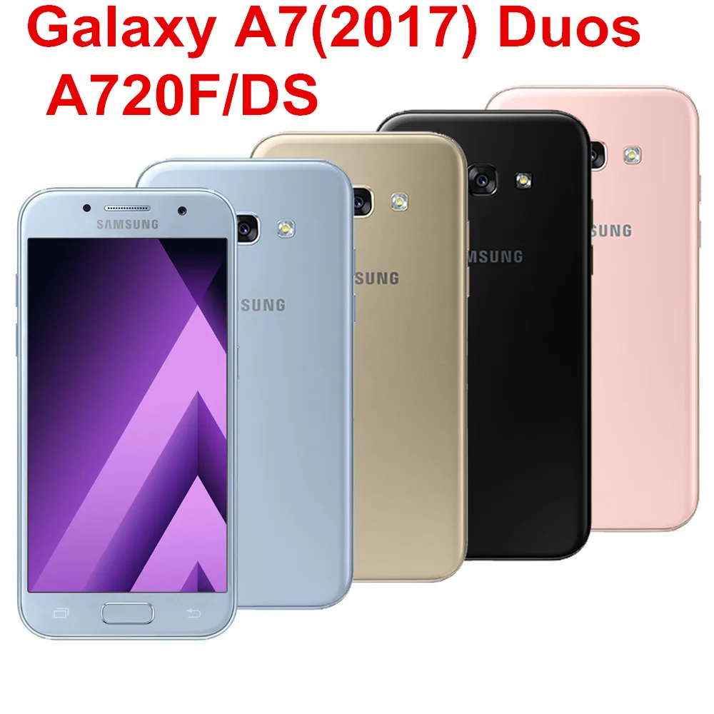 Samsung Galaxy A7 Duos A720FD Dual Sim разблокирована LTE Octa Core 5," 16+ 16 Мп Оперативная память 3 Гб оперативной памяти, Встроенная память 32G Exynos NFC мобильного телефона