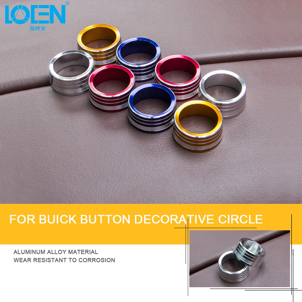 

LOEN 1PCS Car Sticker Auto Interior Accessories Alloy Car Decoration Outlet Sticker Silver Decorative Ring For Buick