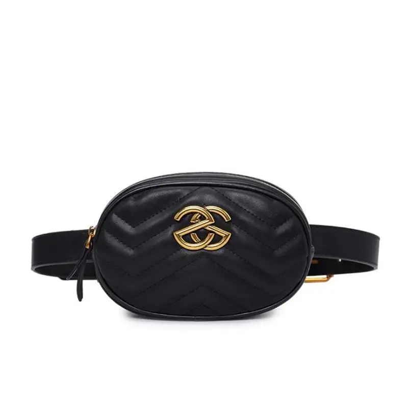 Leather Black ZS Новинка, Высококачественная поясная сумка, Женская поясная сумка на пояс, сумка на пояс для женщин, роскошная брендовая Дизайнерская кожаная нагрудная сумка - Цвет: Leather Black ZS