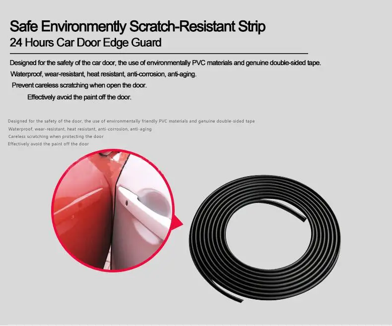 

LumiParty 5M/8M/10M Protector Guard Strip Moulding Rubber Scratch Protector Strip Car Door Edge Trim Rubber Seal for Cars