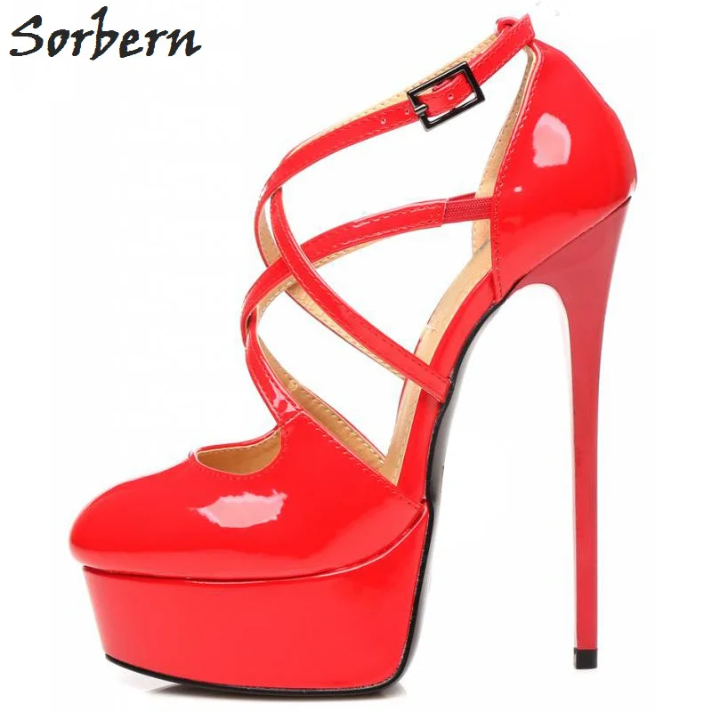 Женские туфли на платформе и высоком каблуке с перекрестной шнуровкой острым