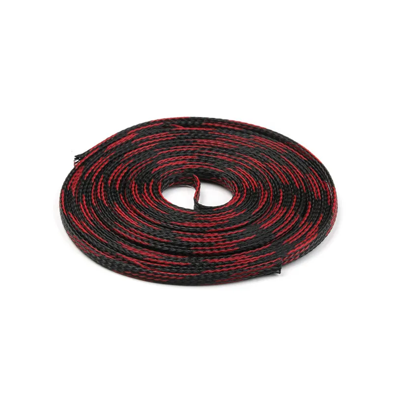 Black Red 5 м 4 мм изоляция плетеный кабель рукав плотный ПЭТ расширяемый кабель рукава высокая плотность обшивка провода сальник кабели защита - Цвет: Black Red