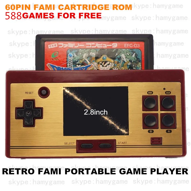 Ретро 8 бит Dendy портативный игровой плеер с 588in1 играми бесплатно/играть 60P