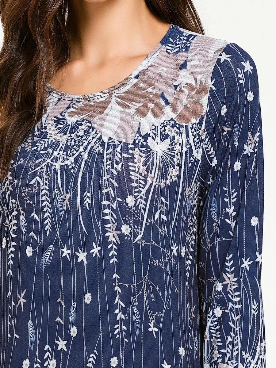 Мусульманское женское платье в этническом стиле с принтом длинные рукава