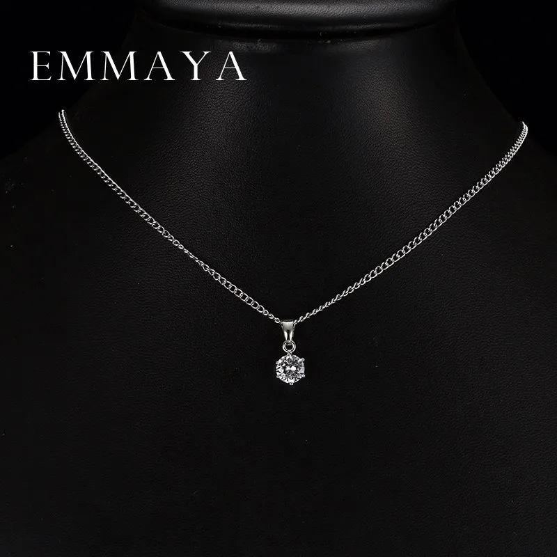 Emmaya круглой огранки ААА подвеска с цирконием ожерелье модное Дешевое ожерелье s для женщин Свадебные и обручальные ювелирные изделия низкая цена