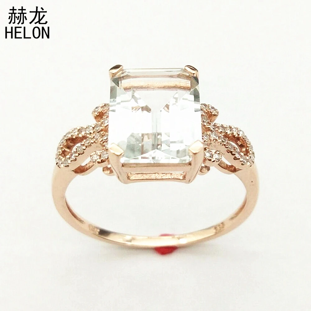 

Женское кольцо из розового золота 10 к, с изумрудом 3,78 карат
