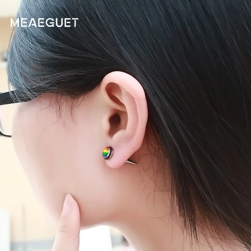 Женские круглые серьги-гвоздики из нержавеющей стали | Украшения и аксессуары