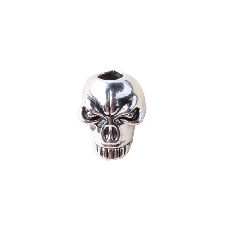 

10pc/lot Keychain Ring Buckle DIY String outdoor paracord accessories Pendant Metal Skull beads Pirate Camping