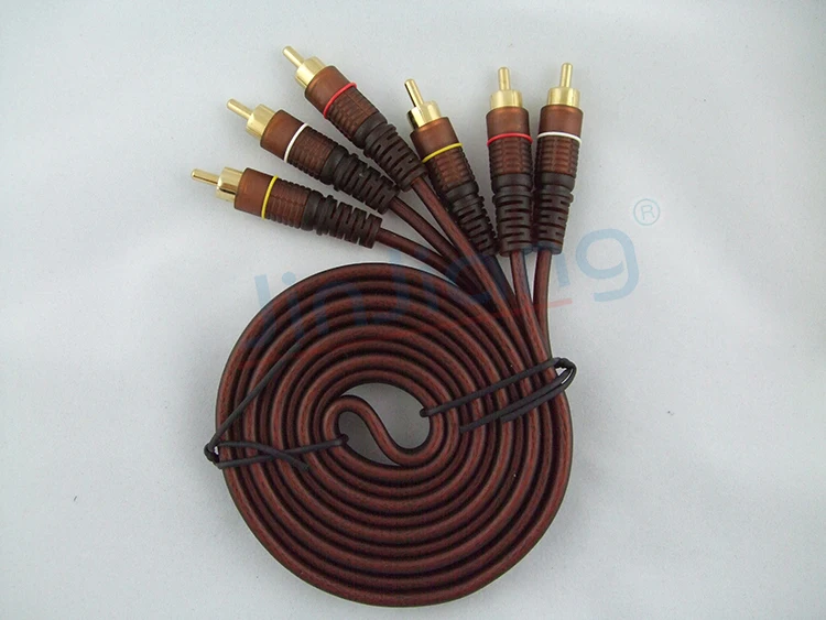 Бесплатная доставка Позолоченные 3RCA лотоса линия аудио и видео линии