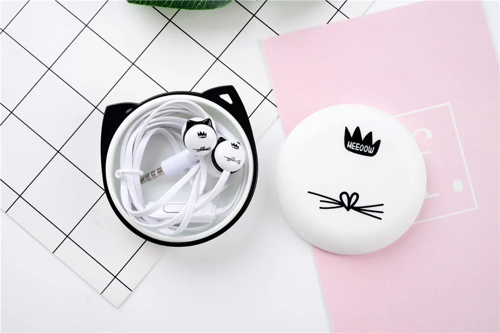 CHICLITS, новинка, наушники с милым мультяшным котом, 3,5 мм, стерео, с микрофоном, наушники-вкладыши для MP3, IPhone, Xiaomi, для девочек, детей, студентов, подарок