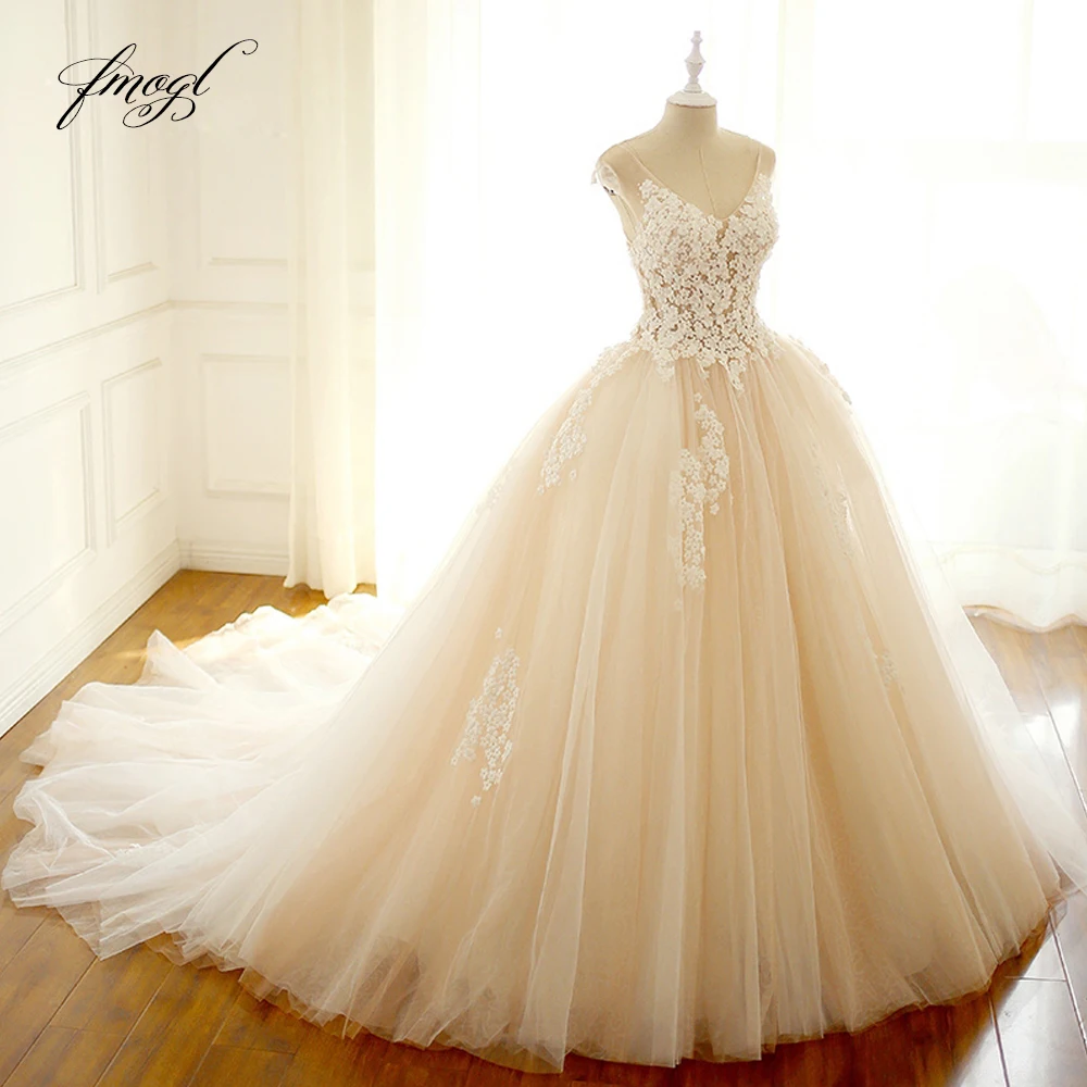 Женское свадебное платье Fmogl с v образным вырезом и рукавами крылышками