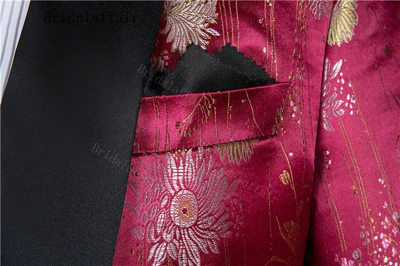 Элегантный дизайн Bridalaffair 2019 Fomral мужские костюмы из 3 частей формальный Красный
