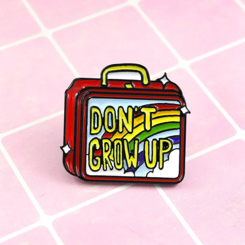 Женская Брошь в виде чемодана с радугой из мультфильма не растут джинсовые