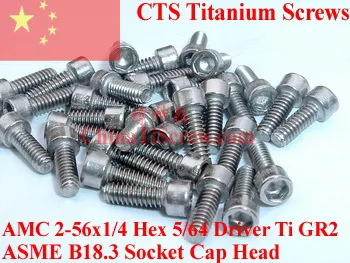 

Titanium screws 2-56x1/4 Socket Cap Head Hex 5/64 Driver 50 pcs Ti GR2