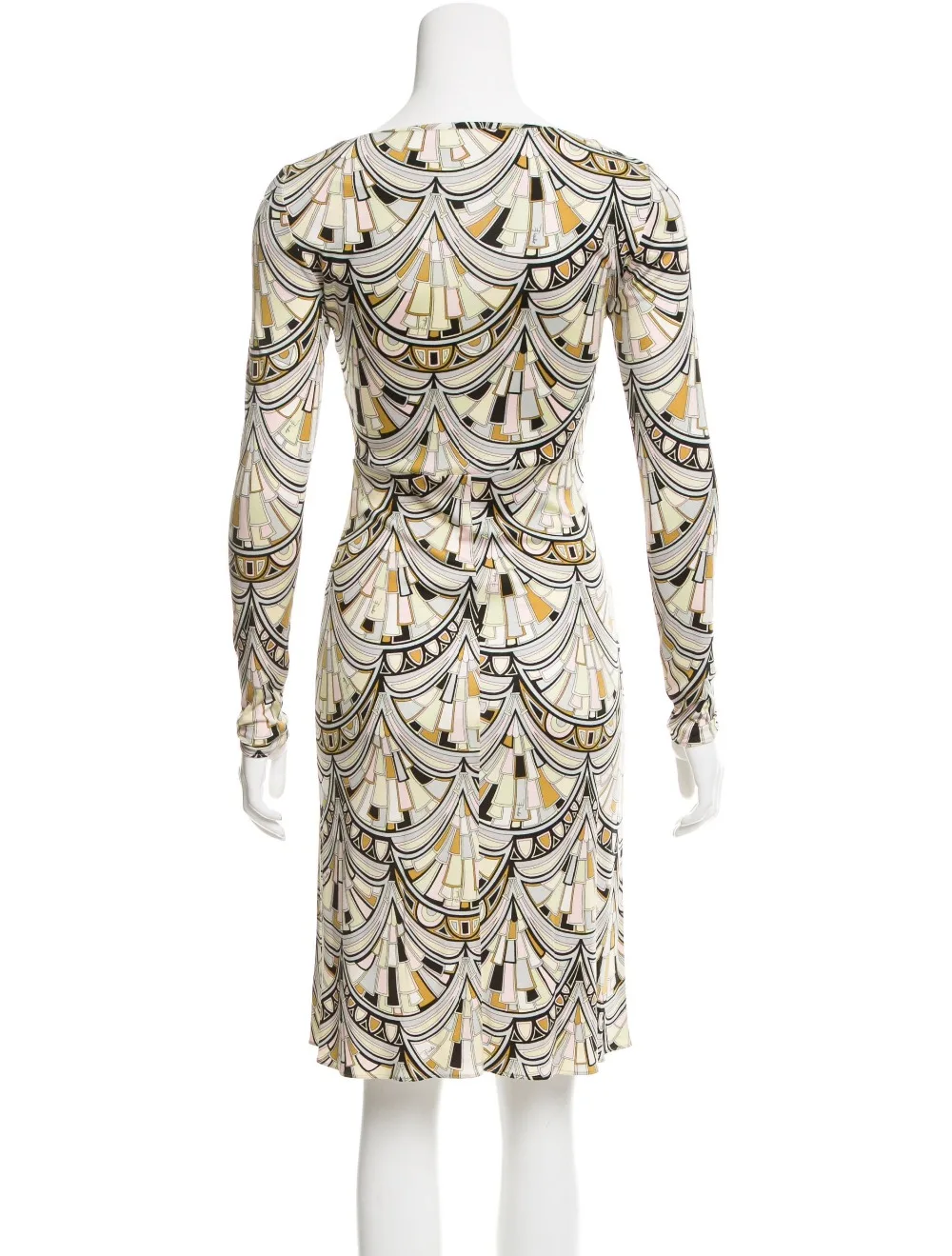 Женское платье с длинными рукавами и геометрическим принтом|designer dress women|dress fashion