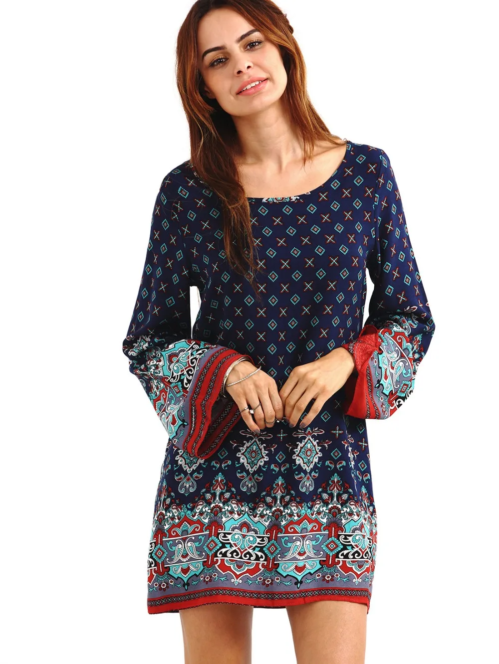 2018 женские Модные богемный Винтаж этнический Стиль свободные Повседневное