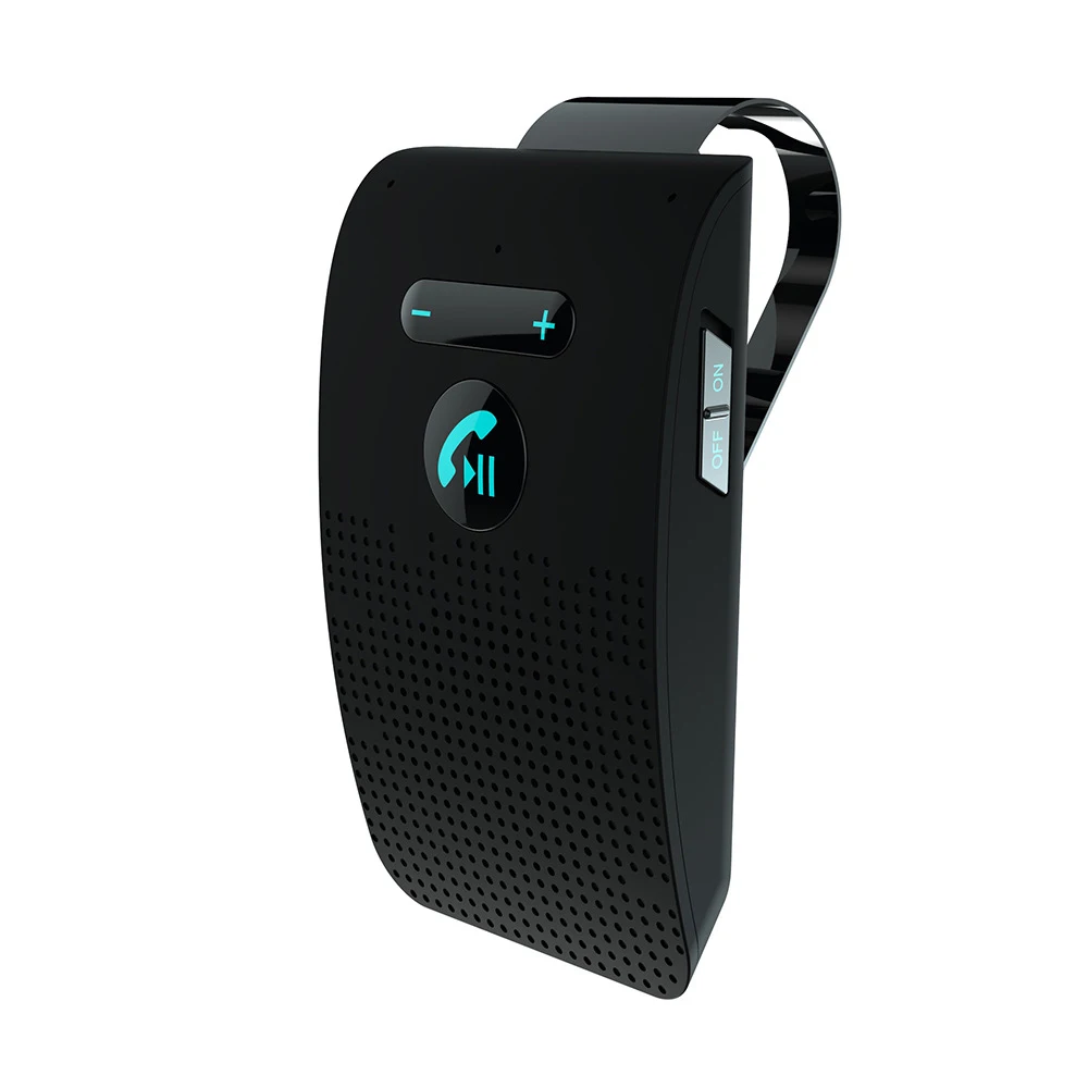Bluetooth 4,2 гарнитура Hands-Free Беспроводной Bluetooth спикер телефон Multipoint Car Mp3 комплект с солнцезащитный козырек, Прямая поставка - Название цвета: Черный