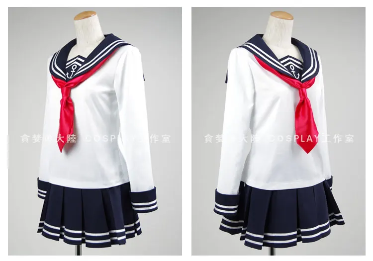 Коллекция Kantai Карнавальный костюм Хибики Akatsuki Inazuma Ikazuchi матроска Униформа cos