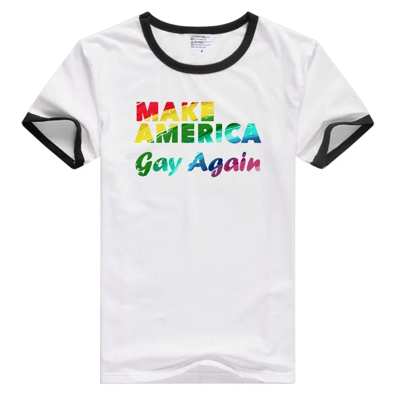Make America Gay Again gay Donald Trump short sleeve casual Men Women T-shirt Comfortable Tshirt Cool Print Tops GA551 | Мужская одежда