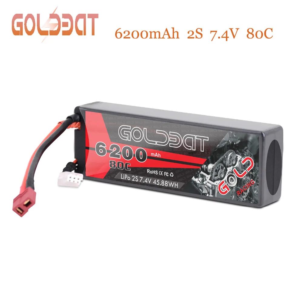 Аккумулятор GOLDBAT Lipo 6200 мАч 7 4 В для радиоуправляемого автомобиля 80C с разъемом Deans