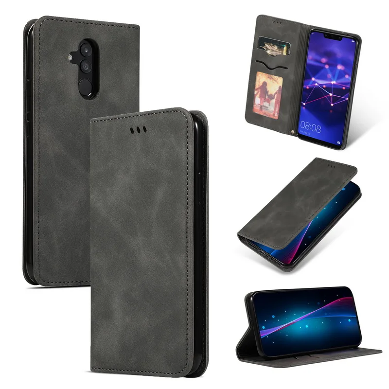 Dark Gray Для huawei P30 Pro P20 mate 20 Lite P Smart Z Магнитный кожаный флип-чехол-бумажник для huawei mate 20 Lite Y9 Prime Nova 4e 3e - Цвет: Dark Gray