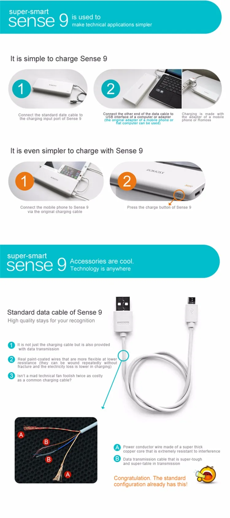 ROMOSS Sense 9 power Bank 25000mAh power bank 3 USB выход портативное зарядное устройство Внешняя резервная мощность для iPhone и samsung