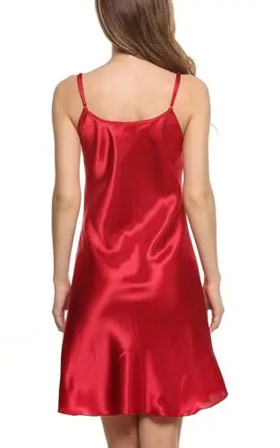 Летнее сексуальное женское белье шелковый халат ночная рубашка с бретельками