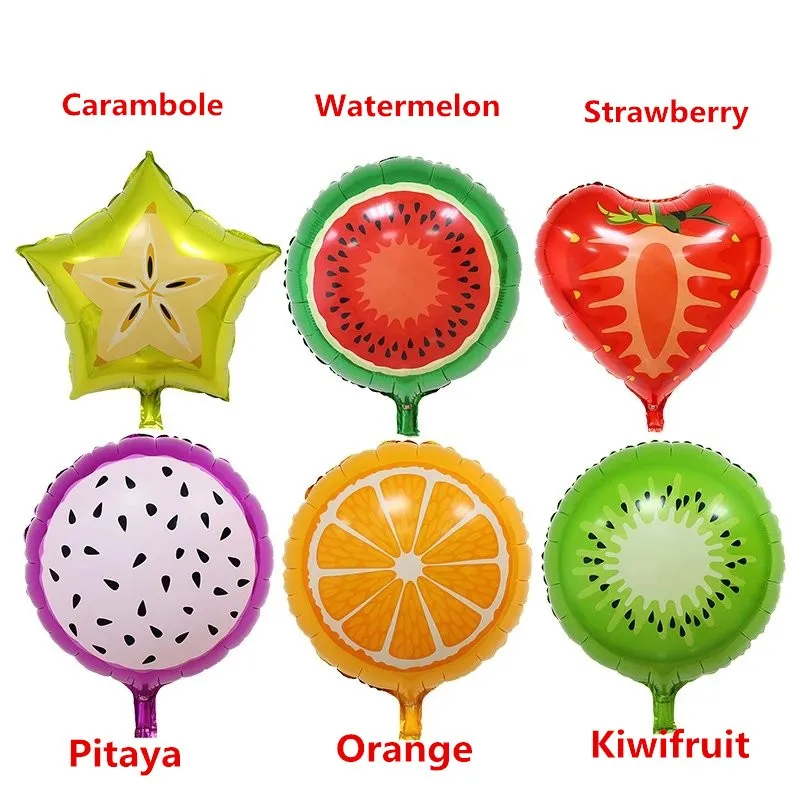 10 шт./лот Pitaya оранжевый киви Фрукты карамбола арбуз Клубника воздушный шар