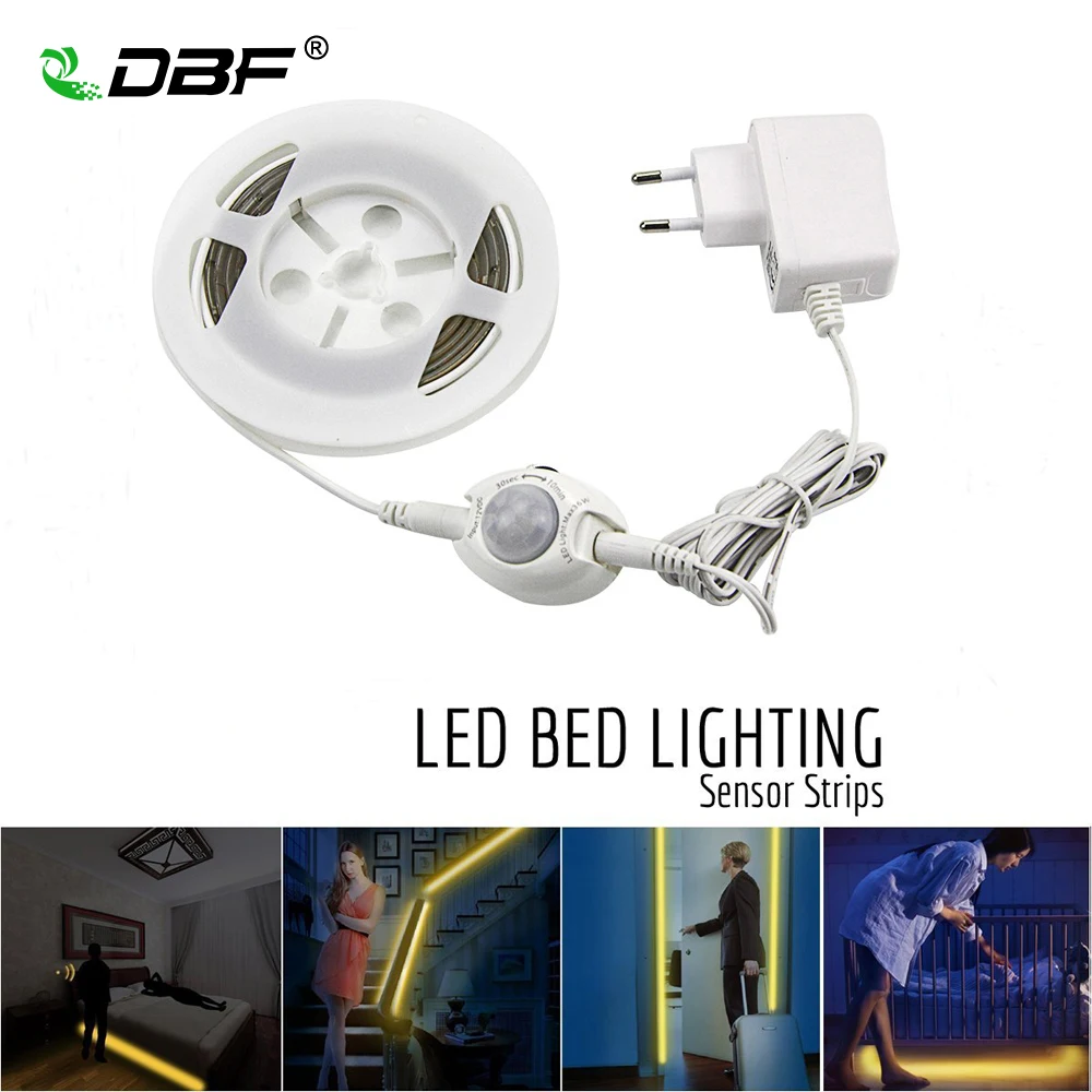 [DBF] движение активированный кровать свет 1 2 м 36LED движения Сенсор ночник SMD2835