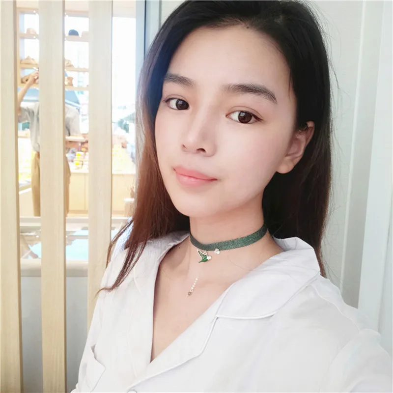 Doreen Box новая модная зеленая лента овечья птица подвеска из сплава ожерелье чокер