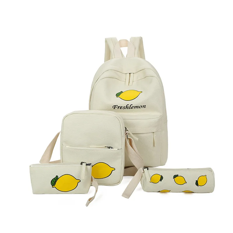 School Bags Backpack Female Schoolbag for Women 4pcs GirlsCanvas Pencil Case Bag Women's Bolsa Feminina DALFR | Багаж и сумки
