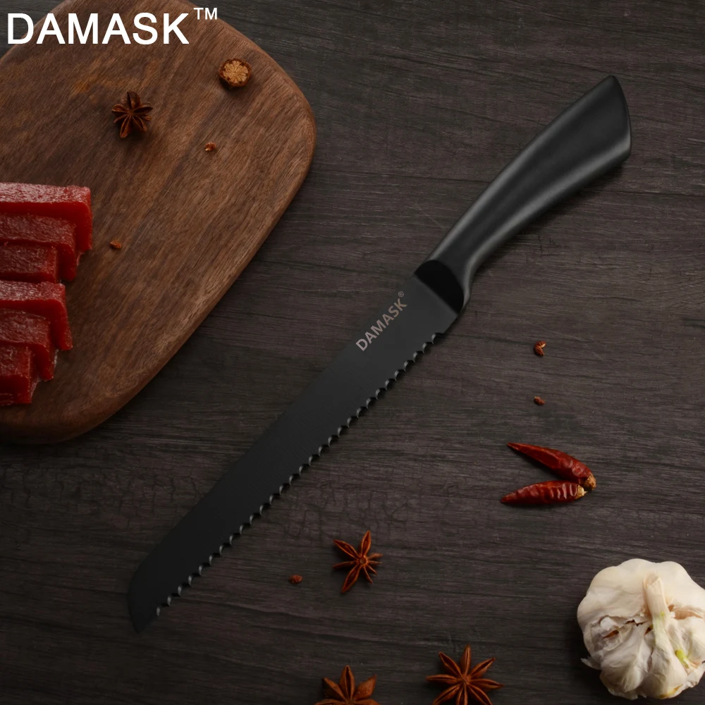 Damask набор ножей из нержавеющей стали зубчатый хлеб кухонный нож антипригарное