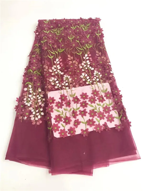 Высококачественная африканская французская кружевная ткань 2017 Последние 3D